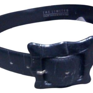 The Limited Black Timeless Vintage Leather Belt